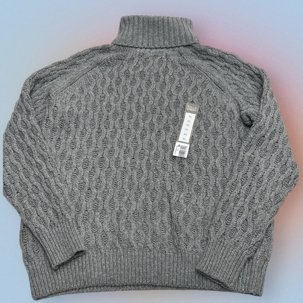 FALLS CREEK Women’s XL Gray Knit Turtleneck Sweater